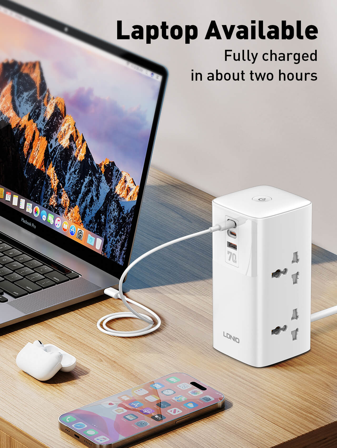 LDNIO70W Multifunctional Universal Desktop Power Adapter SC4383
