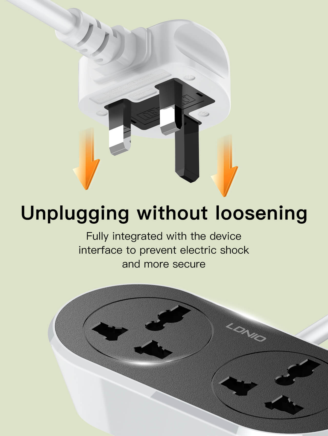 LDNIO 2 AC Outlet Universal Extension Power Socket SC2018