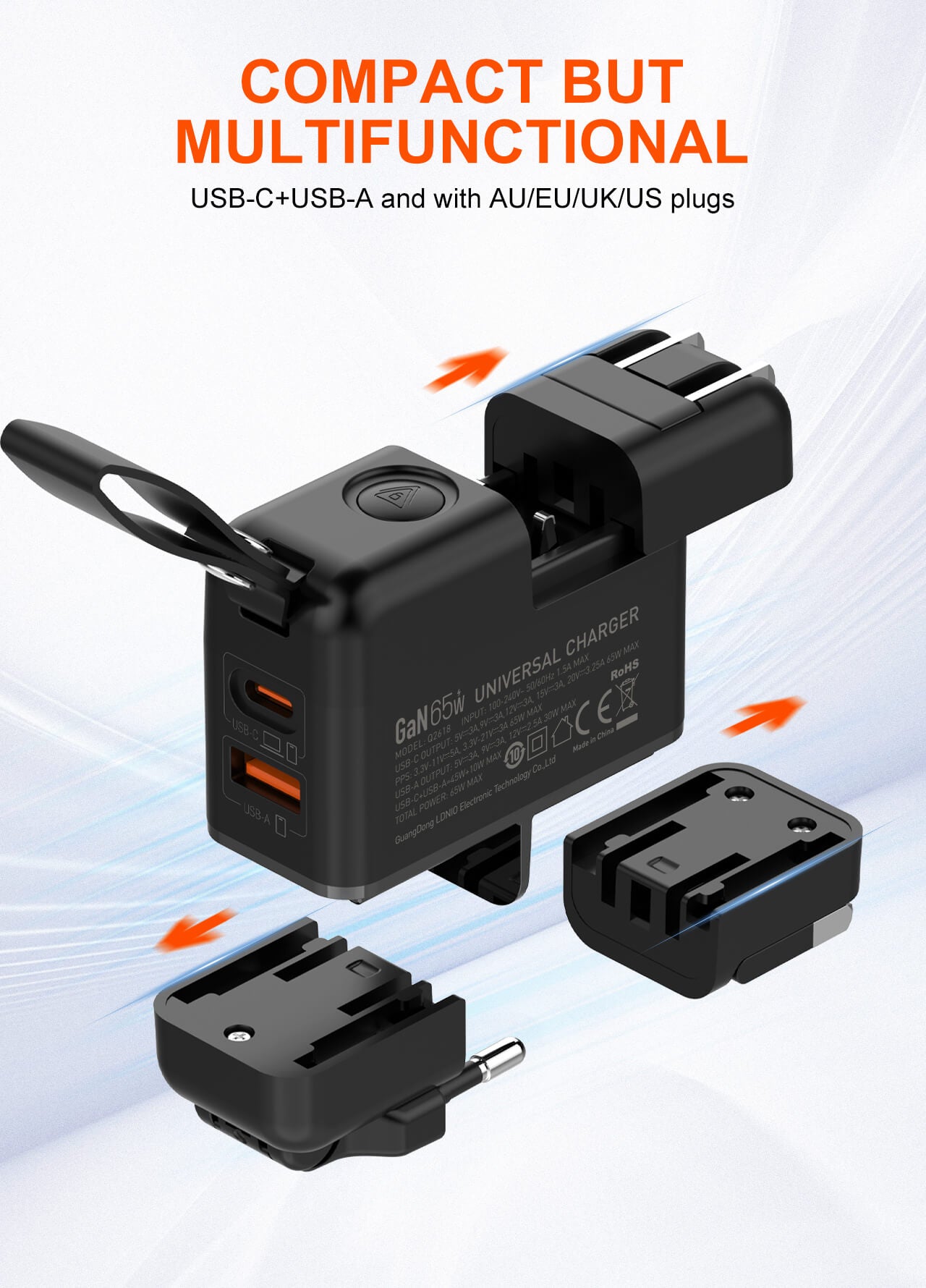 LDNIO 65W GaN Supper Fast Charger Q2618