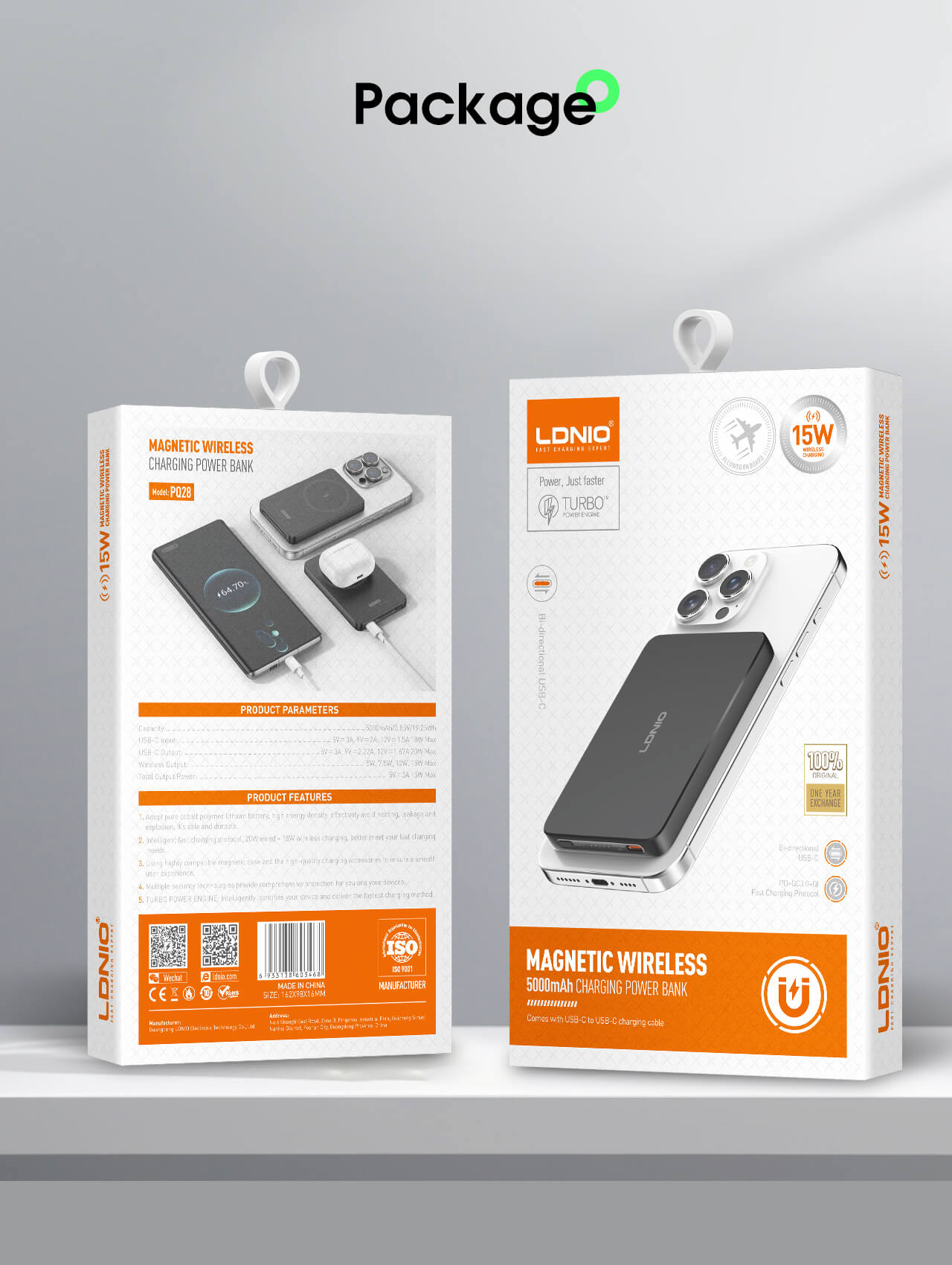 LDNIO Ultralight 5000mAh15W Wireless Fast Charger PQ28