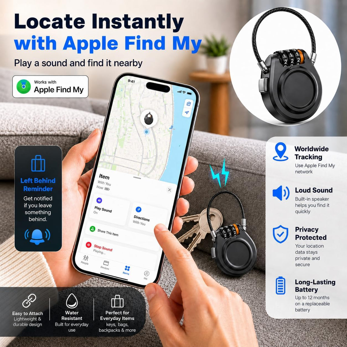 Lenyes Y03 Combination Lock Anti-Loss Device