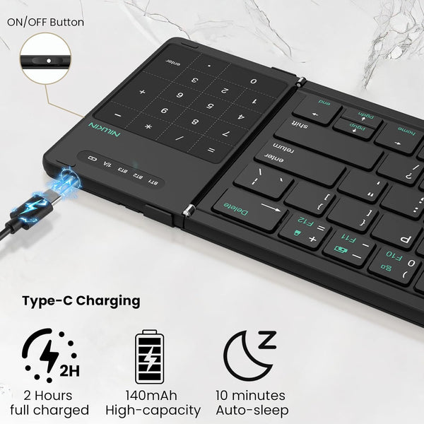 Foldable Bluetooth Keyboard With a Built-in Touchpad