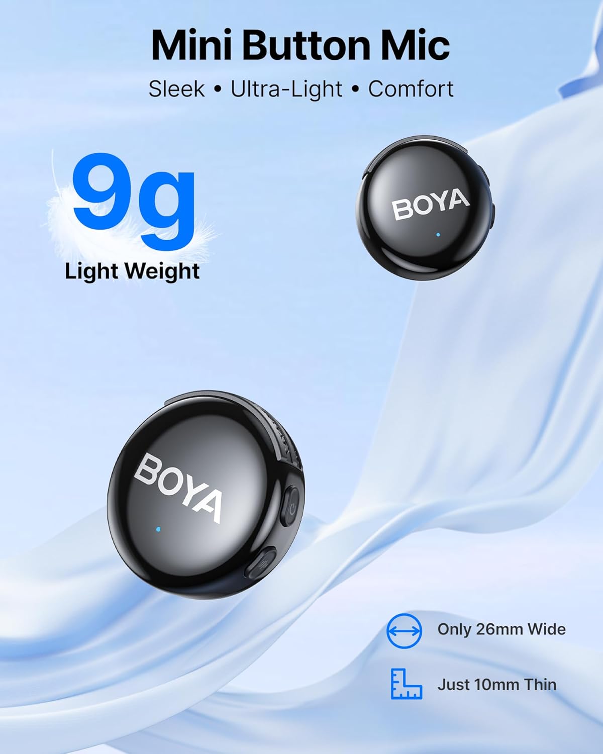 BOYALINK 3 AI-Powered Button-Sized Wireless Microphone