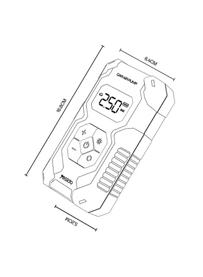 Yesido VC12 Portable Electric Air Pump, 5-Mode Compressor with LED Light