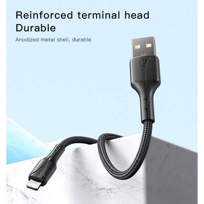 Yesido CA97 1.2M USB to Lighting Fabric Braided Fast Charging