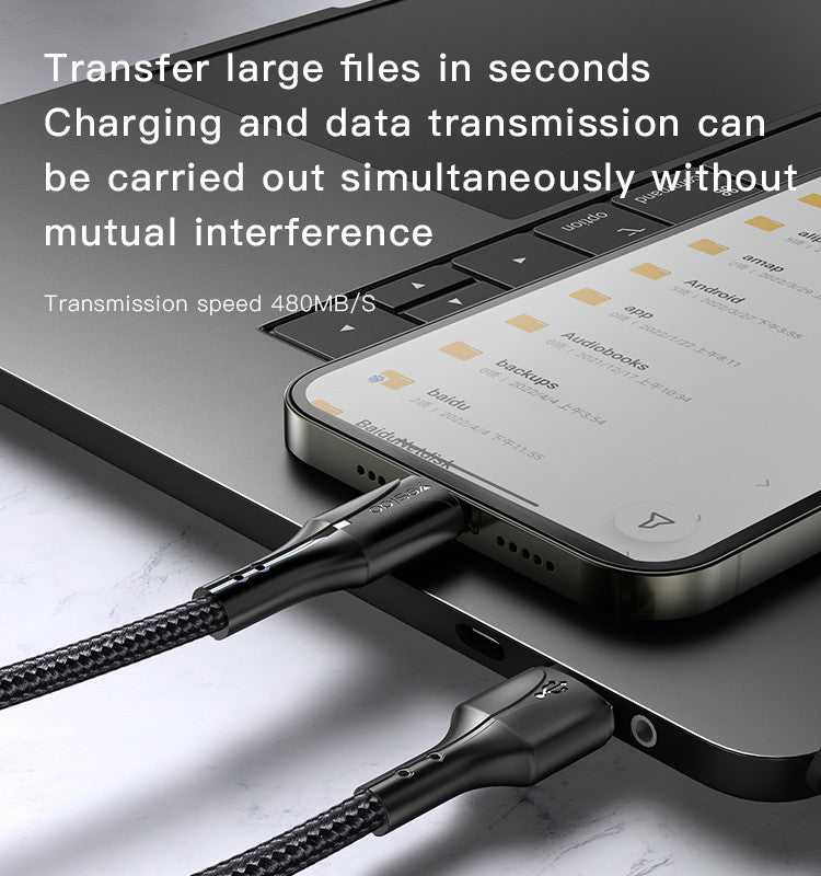 Yesido CA97 1.2M USB to Lighting Fabric Braided Fast Charging