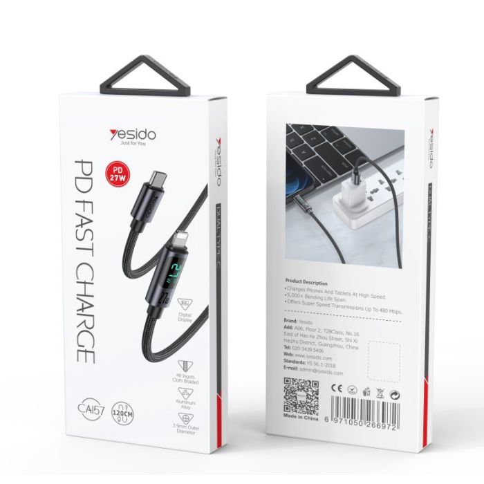 Yesido CA157 27W Type-C To Lightning Data Cable
