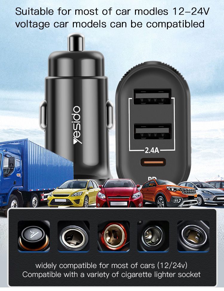 Yesido Y41 Multi Ports Fast Charging Car Charger