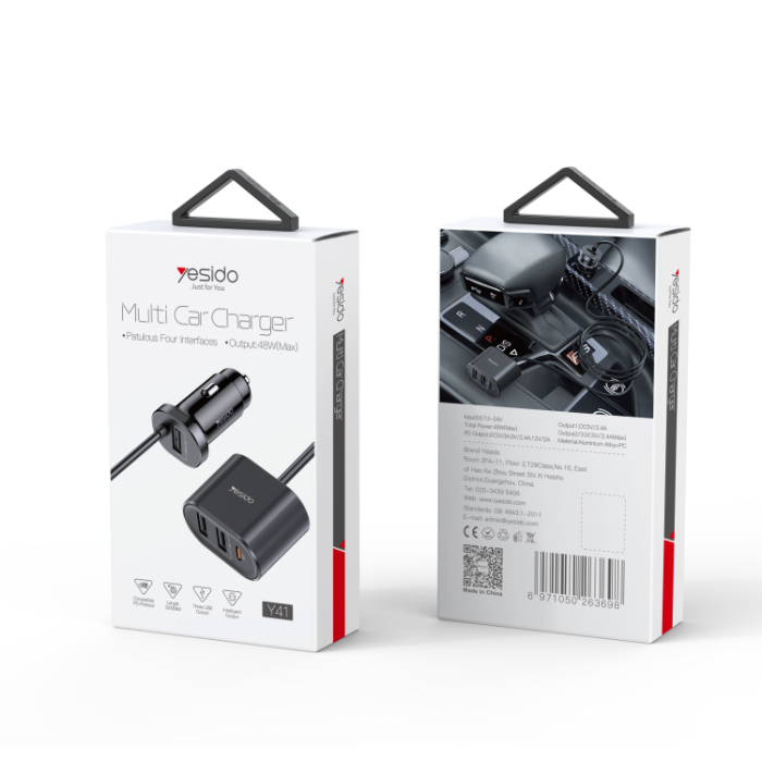 Yesido Y41 Multi Ports Fast Charging Car Charger