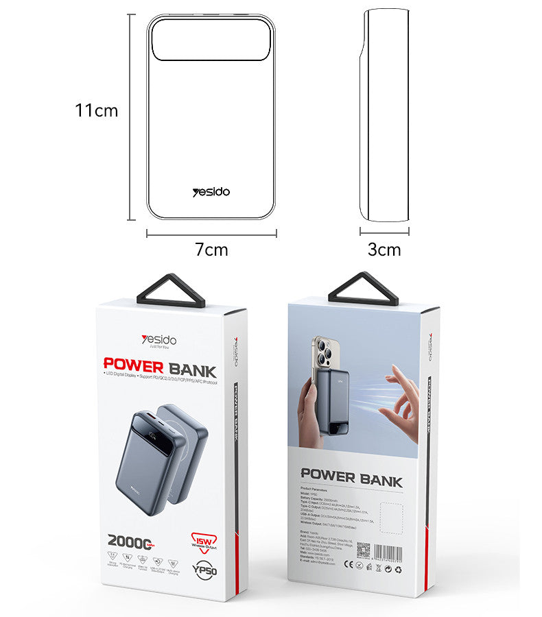 Yesido YP50 35W Fast Charging 20000mAh Power Bank