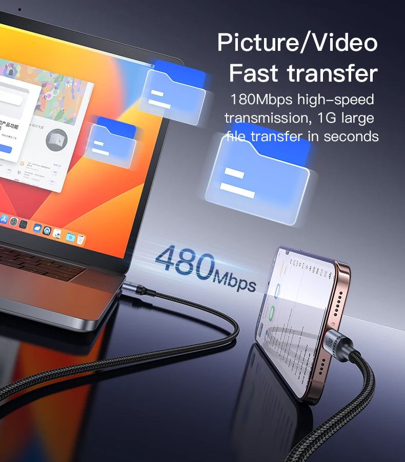Yesido CA129C 1.2M USB To Type-C 18W Fast Charging Data Cable