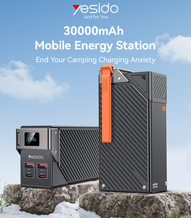 YESIDO YP62 30000mAh 22.5W Fast Charging Large Screen Power Bank