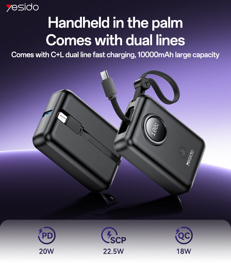 YESIDO YP64 10000mAh 22.5W Fast Charging Large Capacity Power Bank