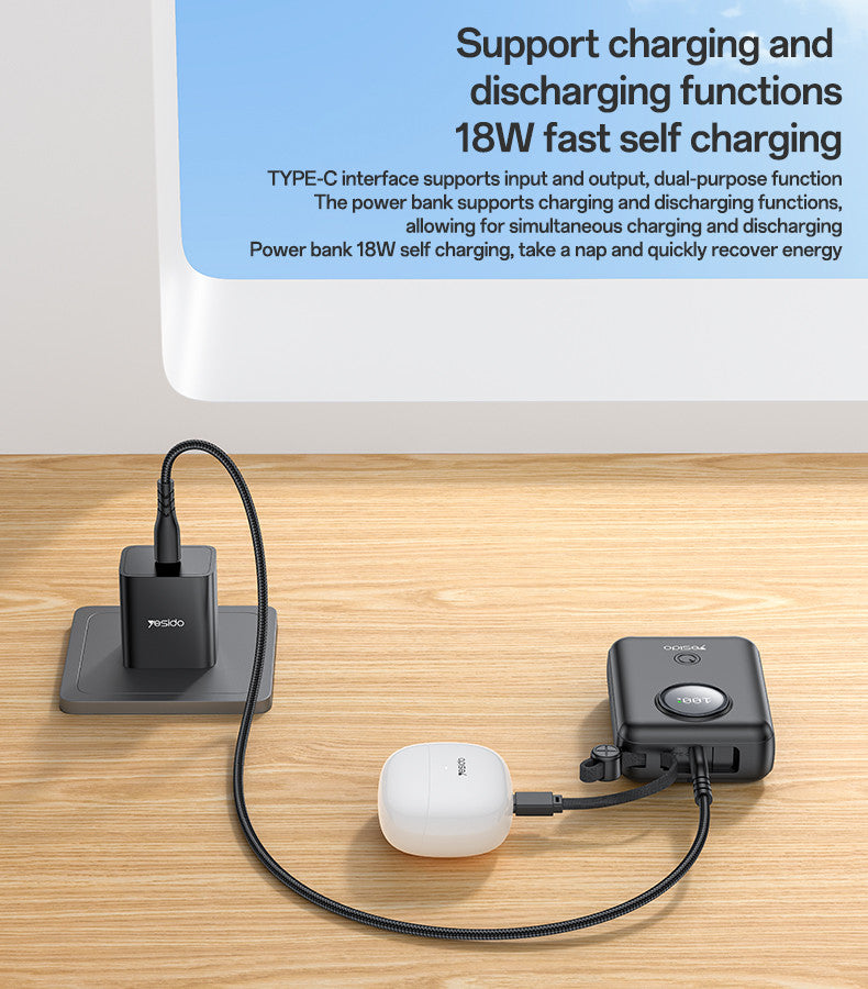 YESIDO YP64 10000mAh 22.5W Fast Charging Large Capacity Power Bank