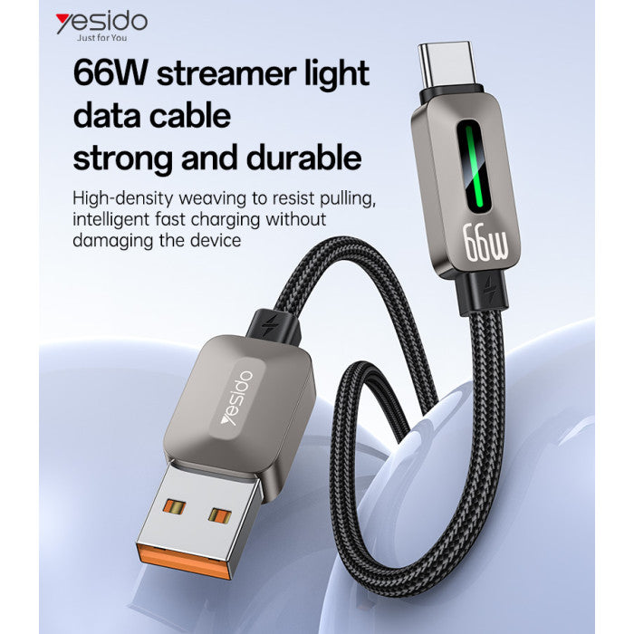 Yesido CA137C 1.2Meter 66W Fast Charging USB to Type-C