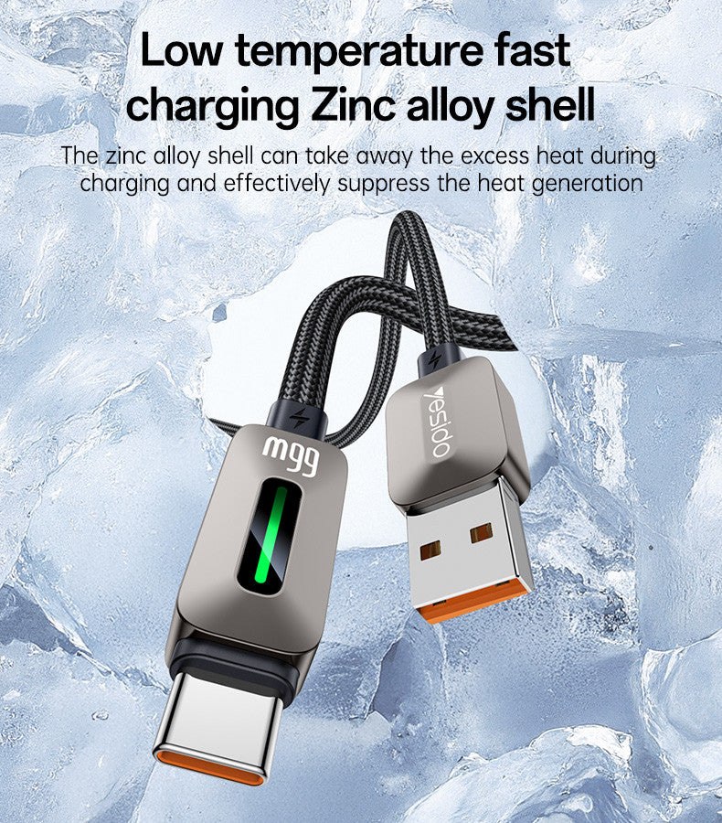 Yesido CA137C 1.2Meter 66W Fast Charging USB to Type-C