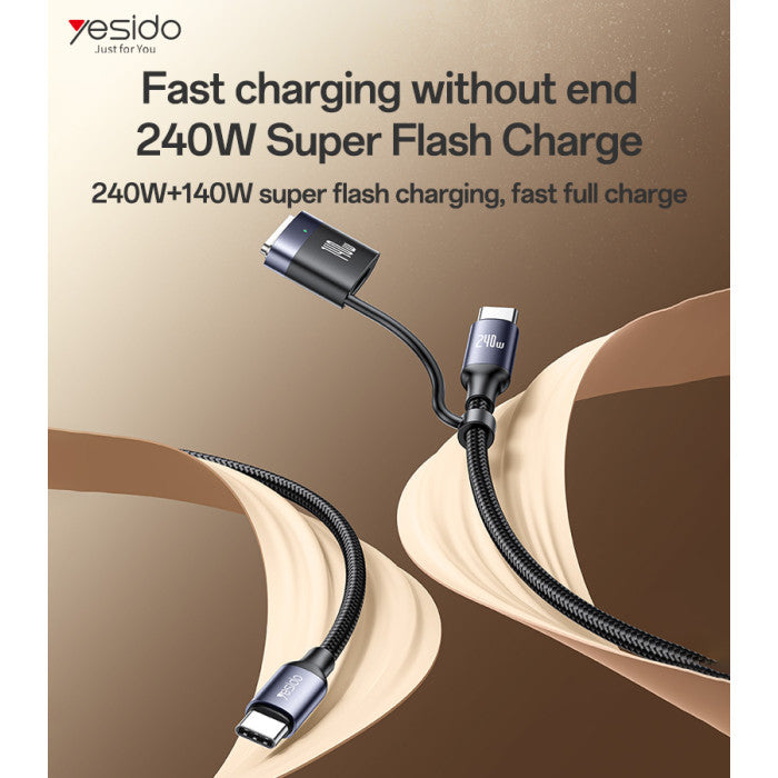 Yesido CA97 1.2M USB to Lighting Fabric Braided Fast Charging
