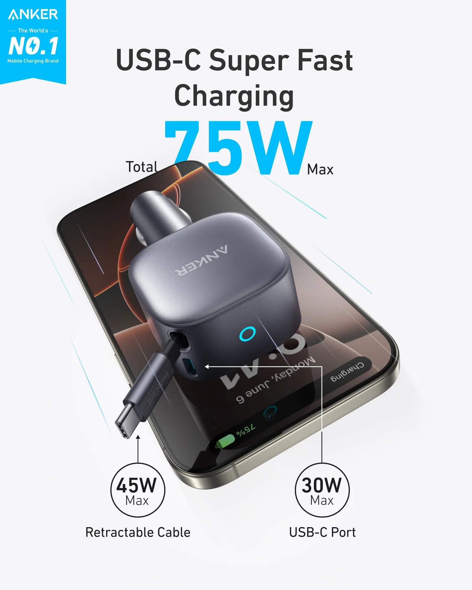 Anker Nano 75W Car Charger A2738