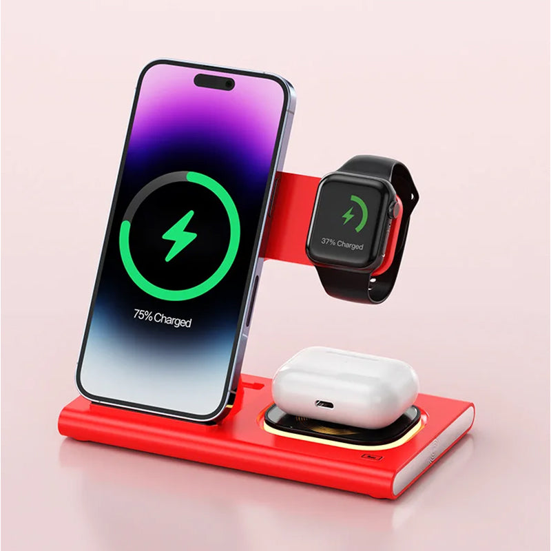 A80 4 in 1 magnetic & night light foldable wireless charging station