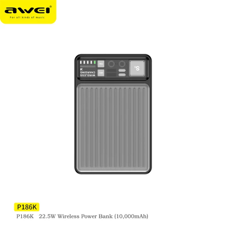 Awei P186K PD22.5W Wireless Magnetic Power Bank