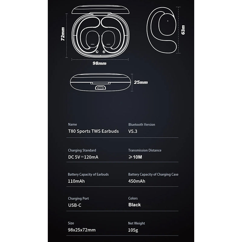Awei T80 Open Wireless Earbod