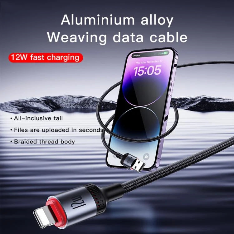 Yesido CA129L 12W 2.4A USB to 8 Pin Charging Data Cable