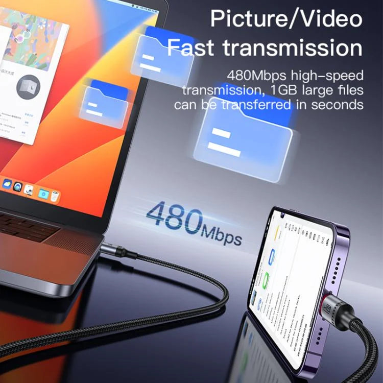 Yesido CA129L 12W 2.4A USB to 8 Pin Charging Data Cable