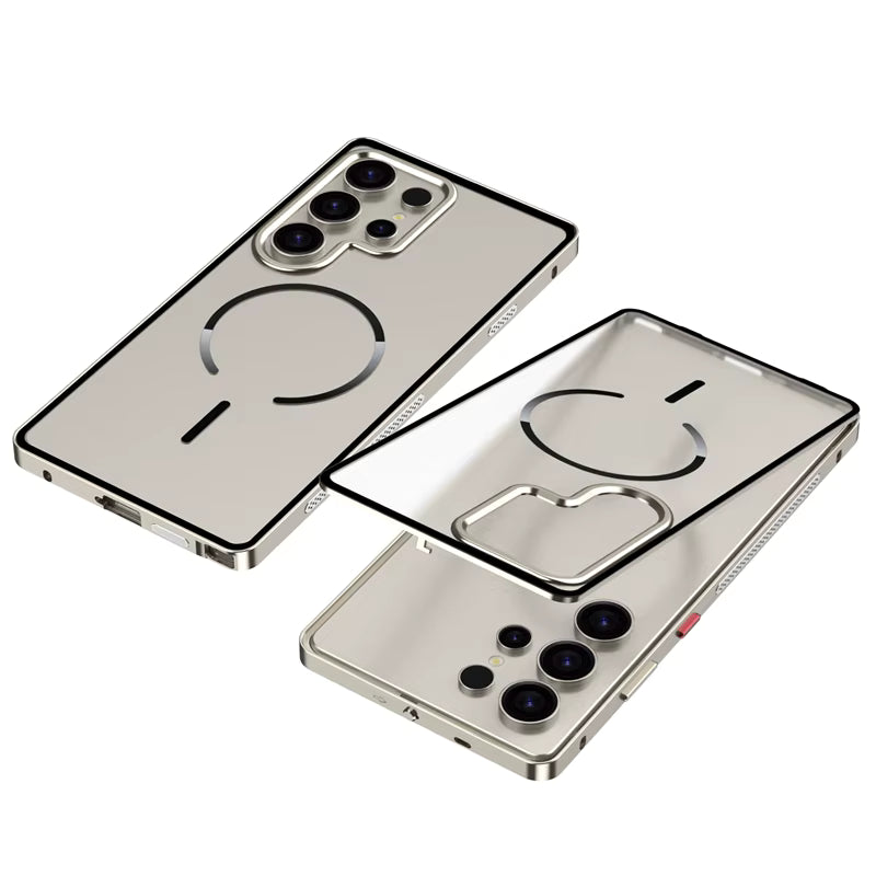 Metal Bumper Frame Frosted PC Back Cover Case For Samsung