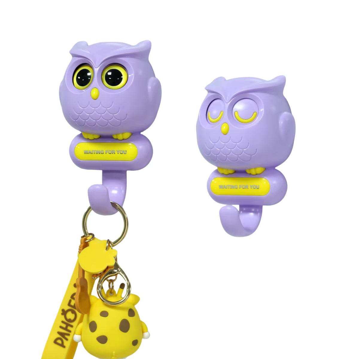 Owl Creative Hooks Utility Cute Decor Hooks (Purple)