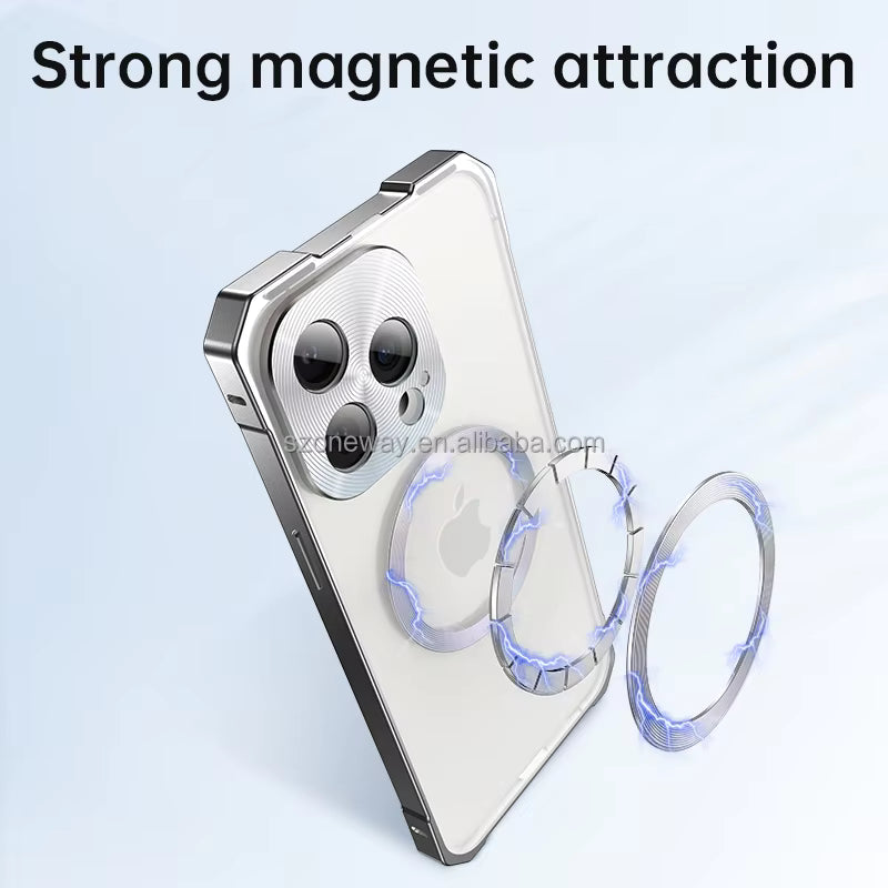 Amazing Metal Bumper Frame Frosted PC Back Cover Case For iPhone 17 Pro Max