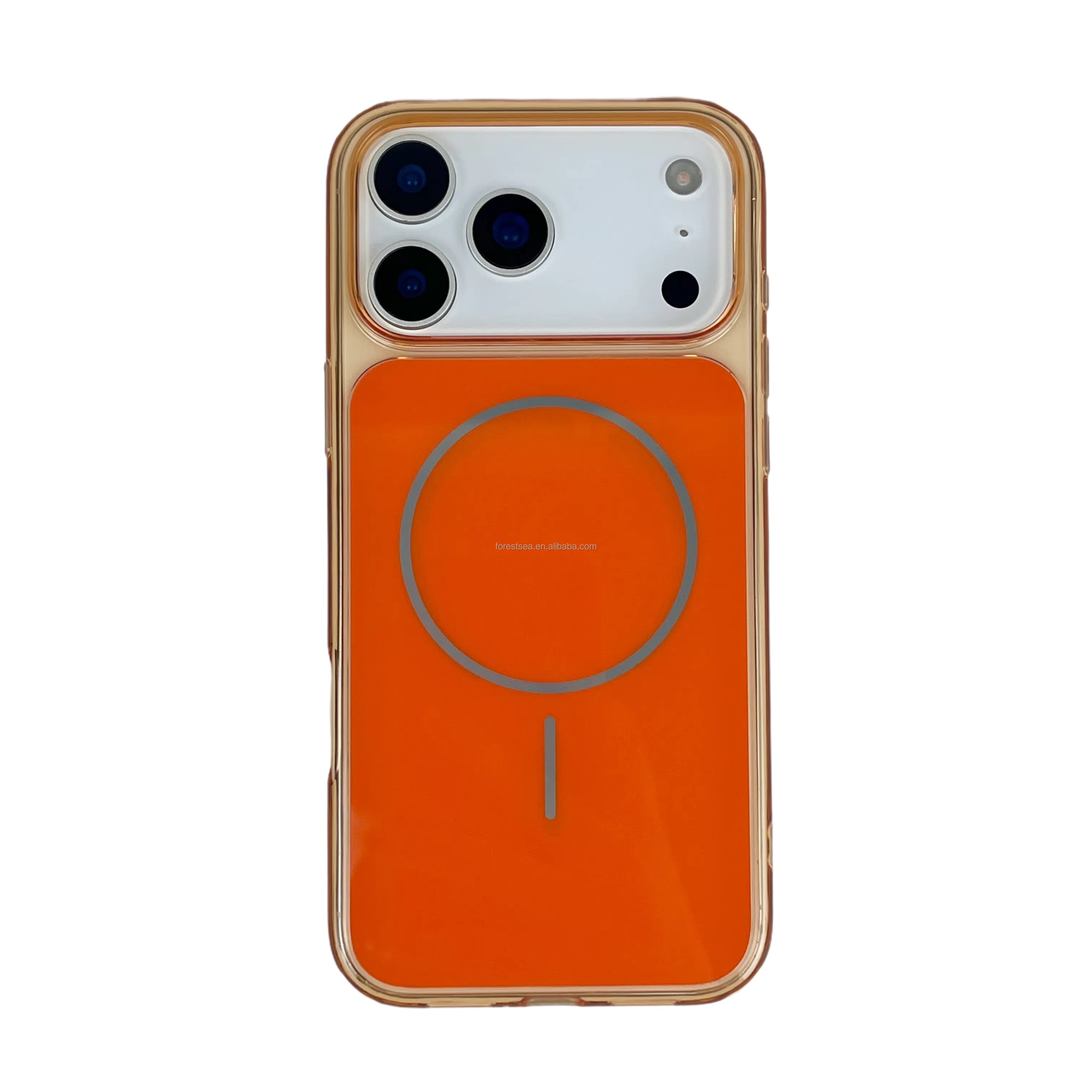 Original Color Design Clear Magnetic Case for iPhone 17 Pro Max (Orange)