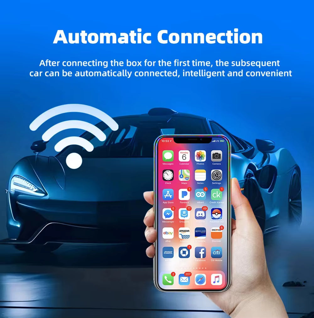 CarPlay Android Auto GPS Wireless Adapter 2 USB Type C Ports