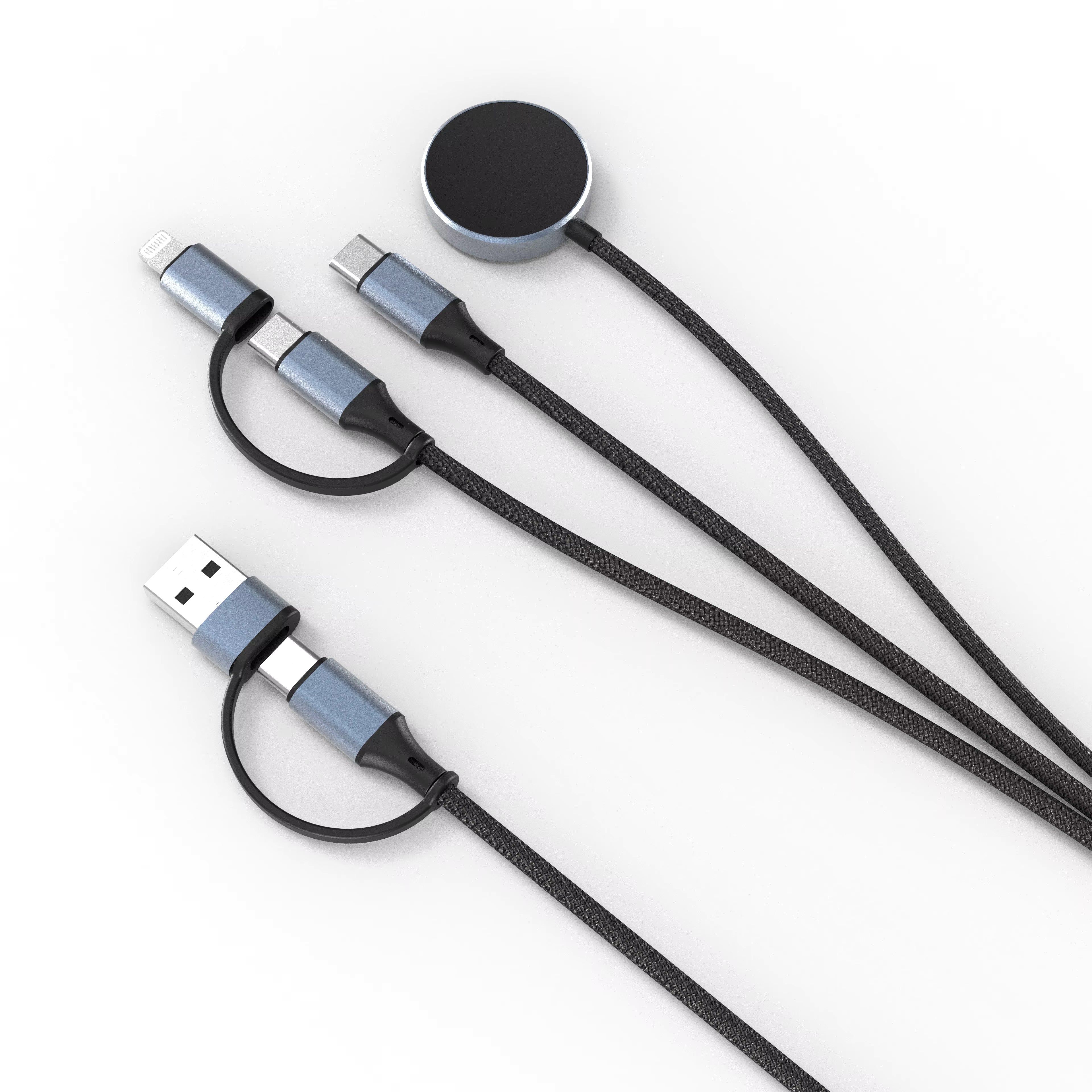 Multifunction 5 in 1 USB Cable Nylon Braided PD 100W Fast Charging