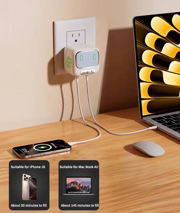 Green C+C AI Night Light GaN Charger45W