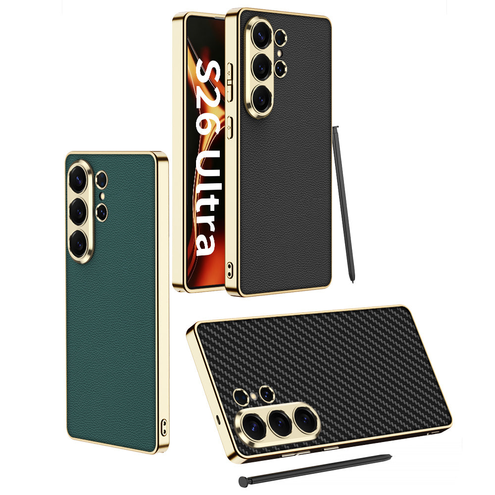 GKK Electroplating PU Leather TPU Phone Back Cover For Samsung 26 Ultra