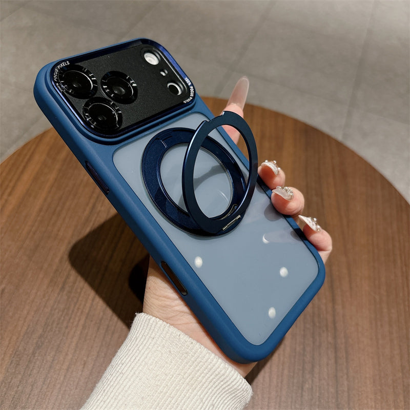Popular TPU Acrylic Clear Magnetic 360° rotating ring Case for iPhone