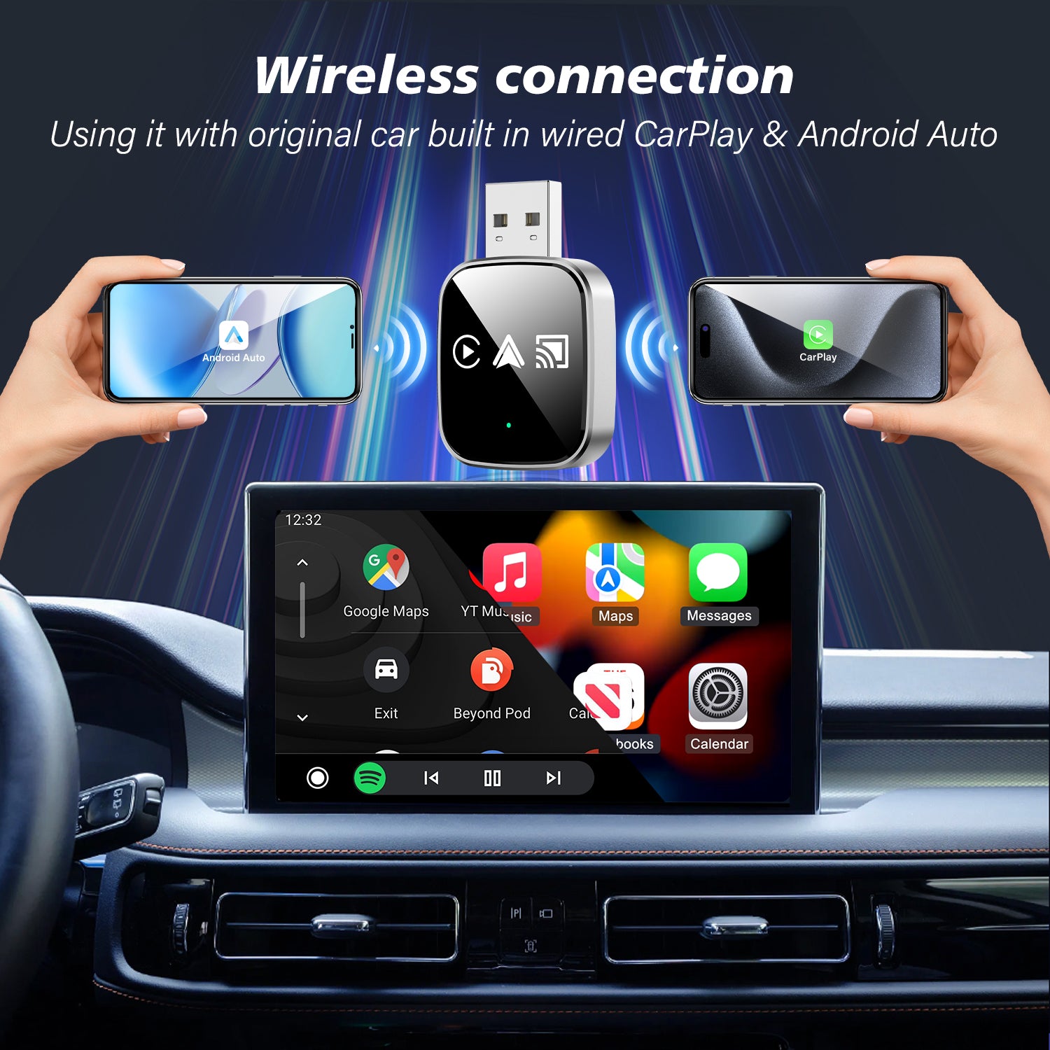 3 in 1  CarPlay Adapter with AirPlay Mirror Link