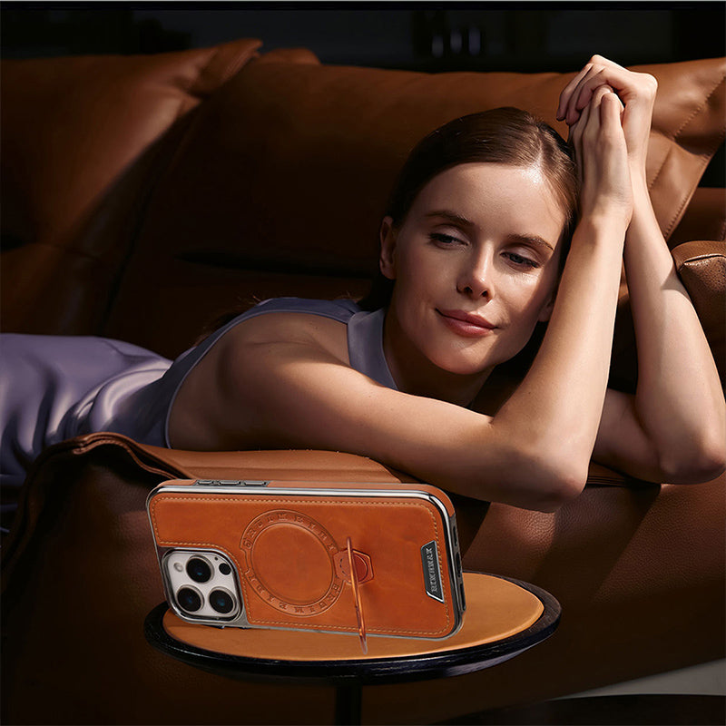 RUIMEIBI New Plating PU Leather Magnetic Phone Case for iPhone