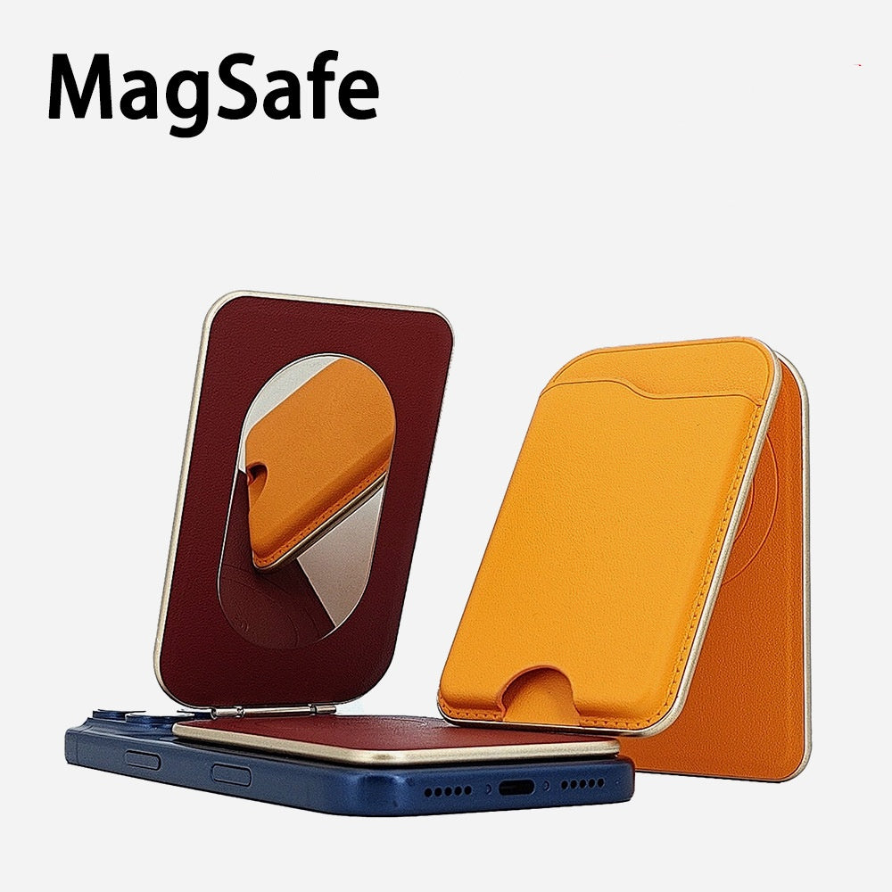 Premium Rotating MagSafe Card Holder with Folding Mirror Compatible