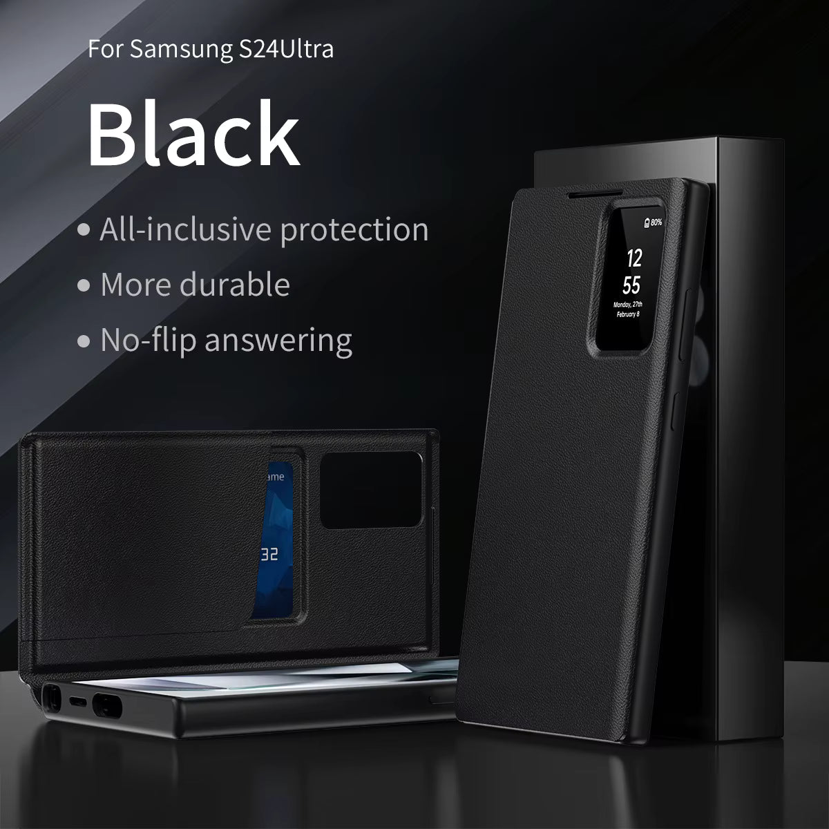 Smart View Flip Wallet Shell Leather Cover Case for Samsung