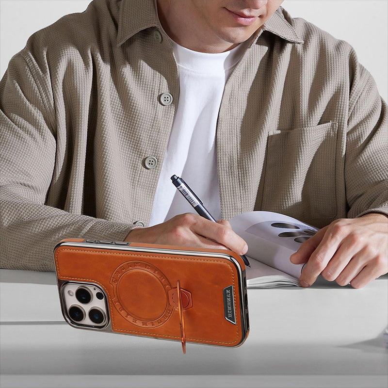 RUIMEIBI New Plating PU Leather Magnetic Phone Case for iPhone