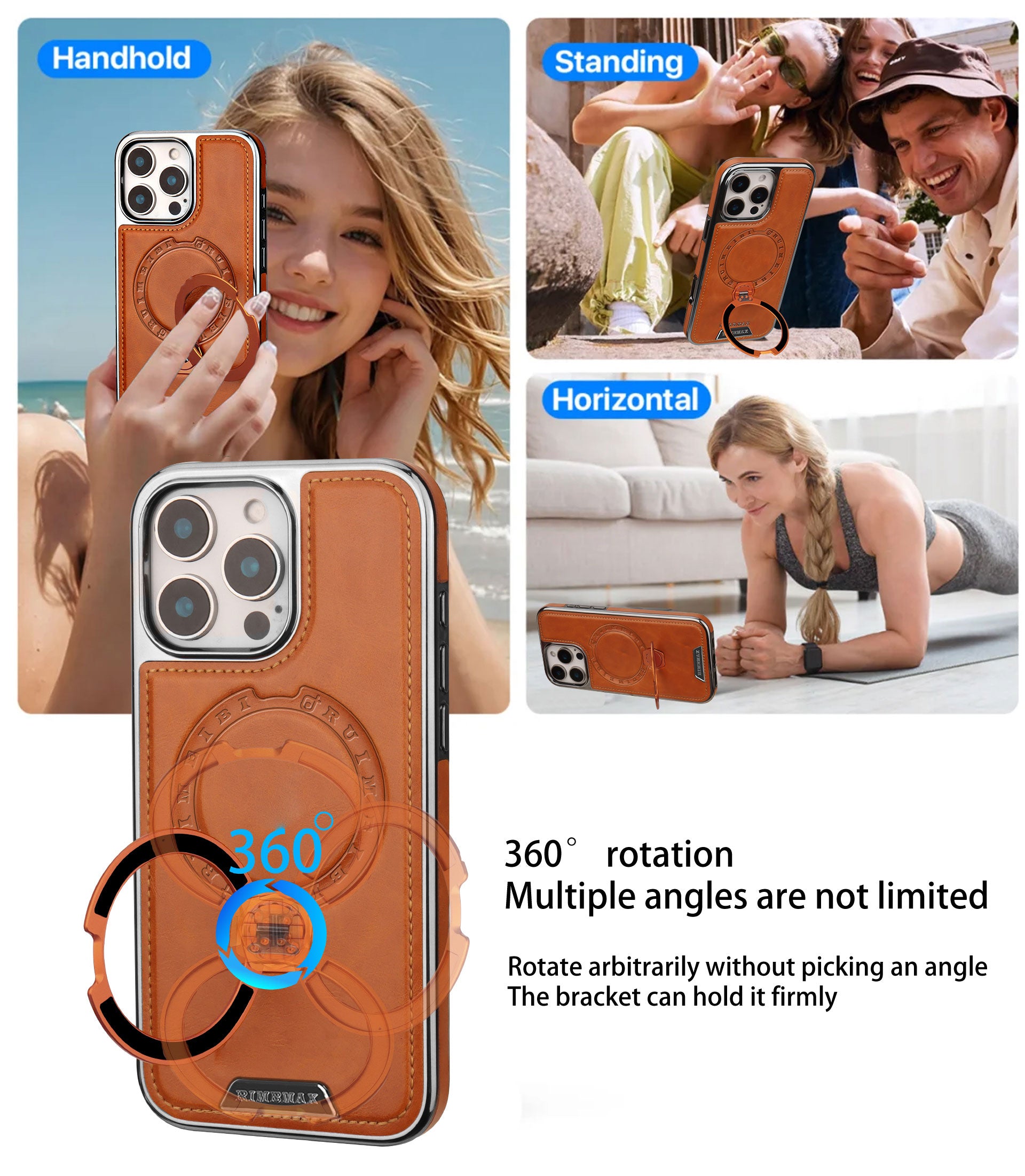 RUIMEIBI New Plating PU Leather Magnetic Phone Case for iPhone