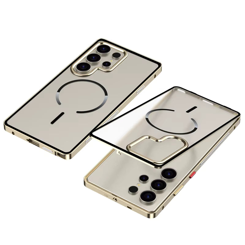 Metal Bumper Frame Frosted PC Back Cover Case For Samsung