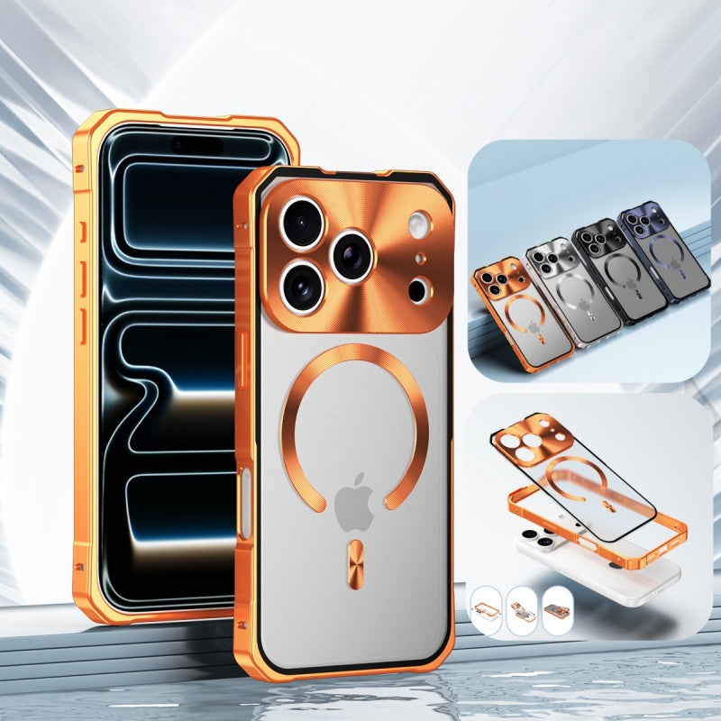 Amazing Metal Bumper Frame Frosted PC Back Cover Case For iPhone 17 Pro Max
