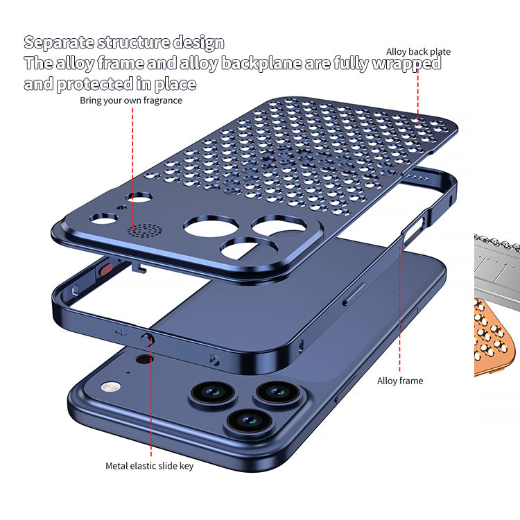 Metal Heat Dissipation Aluminum Fragrance Cooling Cover Shockproof for iPhone 17 Pro Max