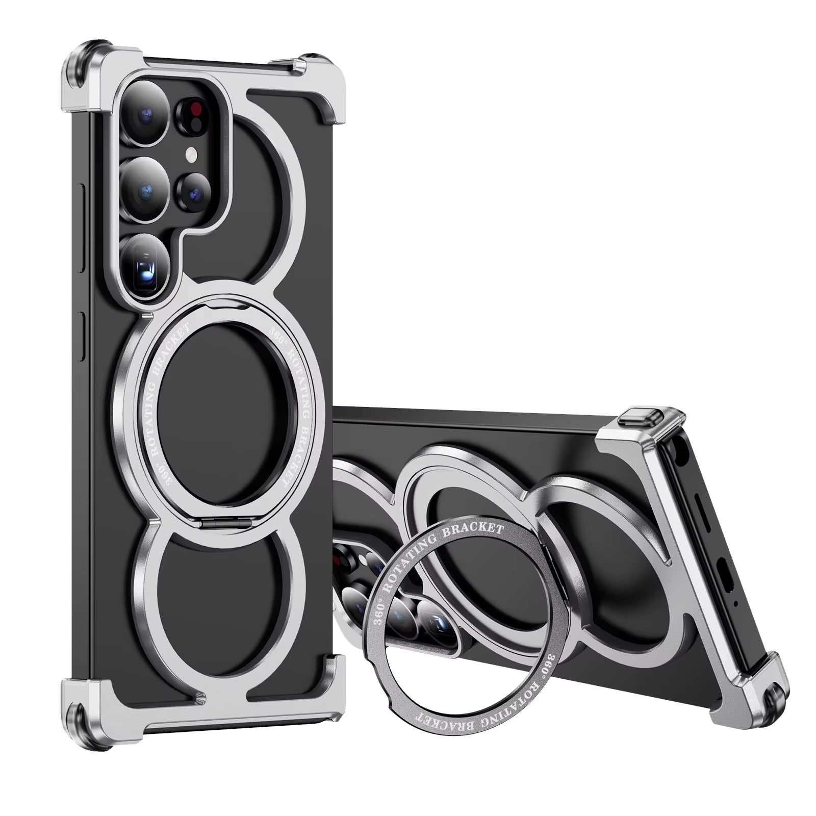 Magnetic Aluminum Alloy Frameless 360 Stand Case for Samsung