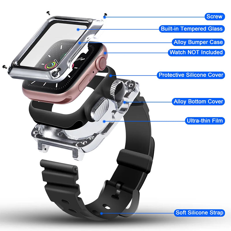 hualimei metal case with band for apple watch series
