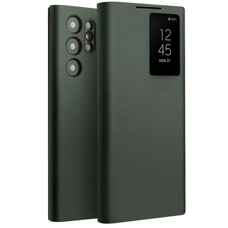 Smart View Flip Wallet Shell Leather Cover Case for Samsung