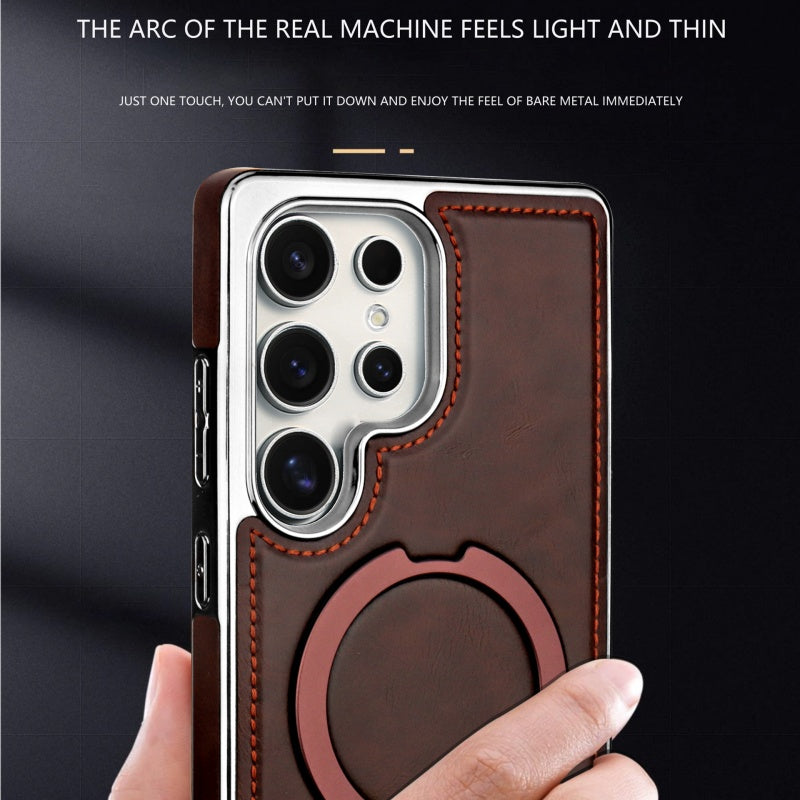 RUIMEIBI New Plating PU Leather Magnetic Phone Case for Samsung