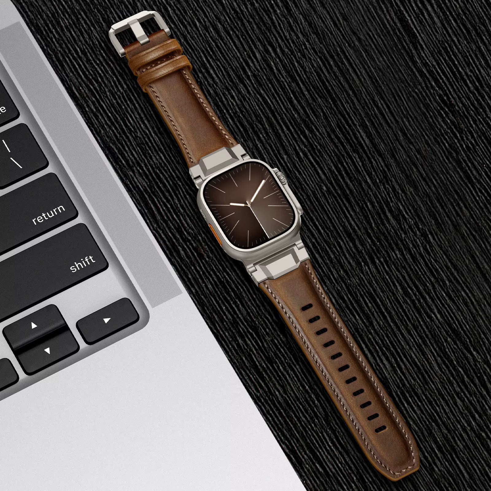 Genuine Leather Band for apple Watch Luxury Breathable Stainless Steel Buckle